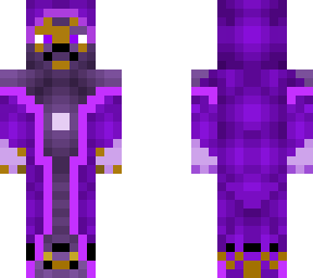 purple, green, and blue robe.
