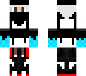 skin estilo tech con angelicales rojos y puos azules