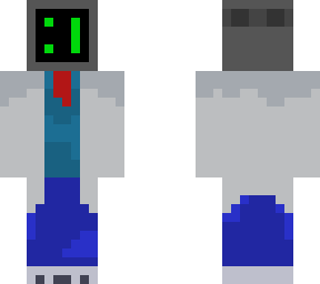 tv scientist w/ green sideways head