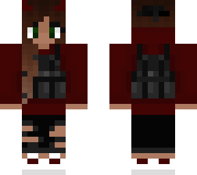 dark red and black vest girl