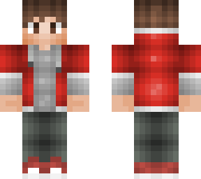 grey red hoodie boy