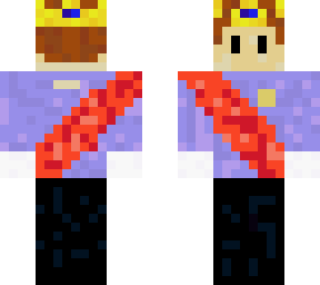 king with red sash and blue crown