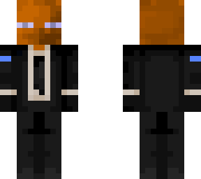 orange enderman in a suit