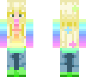 raibow girl hoodie pastel