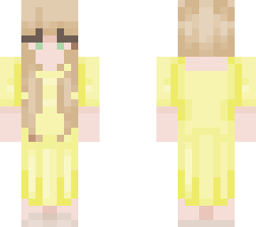 blonde girl with yellow dress