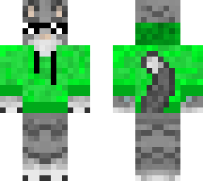 cat with green hoodie