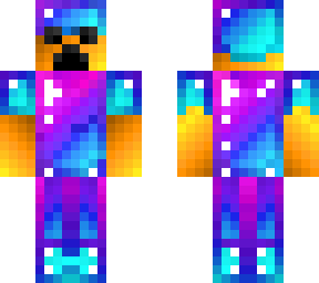 Gold Skin Rpper gold creeper in mega galaxy armor | Minecraft Skin
