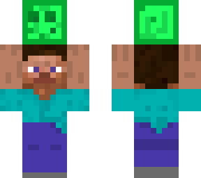 steve holding a green slime v2