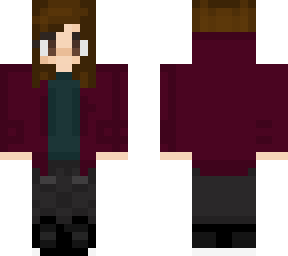 dark red hoodie girl with different hairstyle