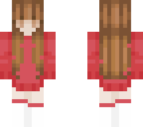 -red hoodie brown haired girl skin-