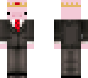 business pig with crown