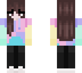 color block hoodie girl