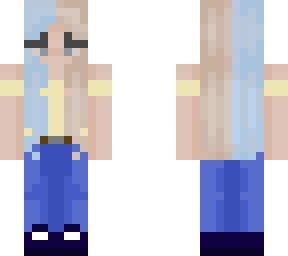 blue and blond split dye hair