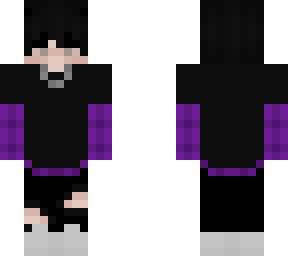 emo boy wearing purple plad