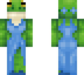 frog in a blue dress