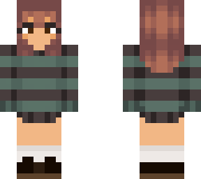 green and black sweater girl