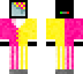 pink/yellow screen head