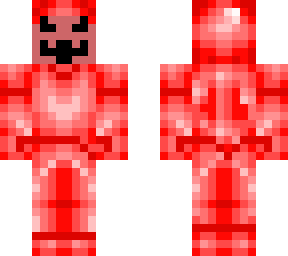 pumpkin carved into a red steve