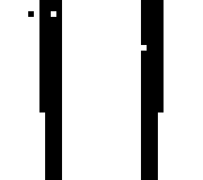 white with black stripe