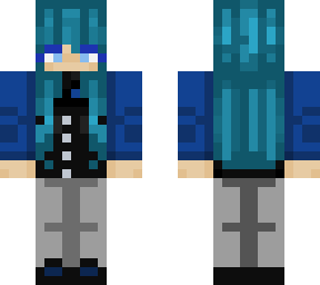 blue girl in suit vest