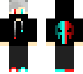 cool boy skin[black-hoodie][aqua-red]