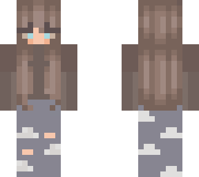 cute girl w/ blue eyes, brown hair and cloud jeans <3