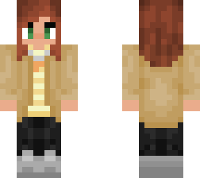 girl with yellow shirt brown sweater