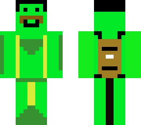 green man with backpack (bag)