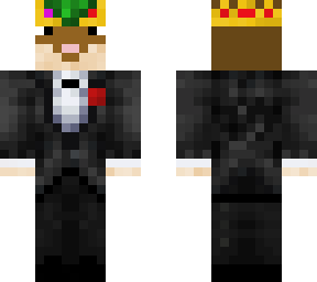 hamster in tuxedo with a leaf hat and crown fixed