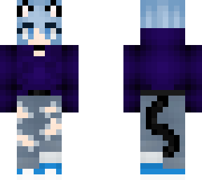 blue haired neko