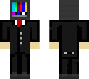 glitched tv head wearing a suit