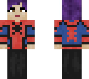 purple hair spider-man jacket