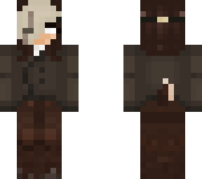 satyr w/ brown coat, horns, horn ring, scars & mask