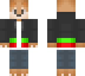 shinu inu with unzipped mexican flag hoodie