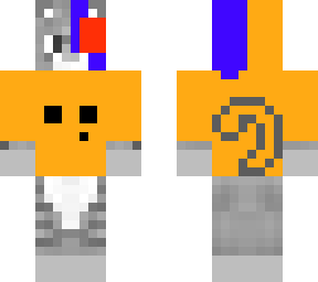 kip the gray cyber cat with a orange fish hoodie