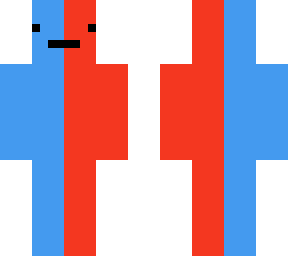 red & blue skin