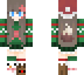 red in christmas outfit