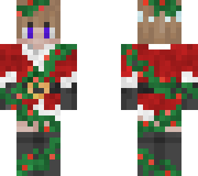 blu christmas skin, clumsy santa person wrapped in garland