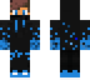 blue fire kid in hoodie