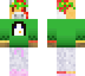 half mooshroom/moobloom christmas sweater lounge