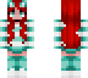 hilda ~ mint white green & red