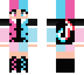 pink and blue lady