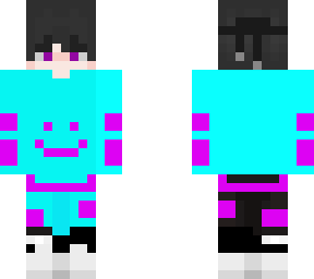 purple and cyan smiley