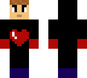 boy skin with red heart on shirt