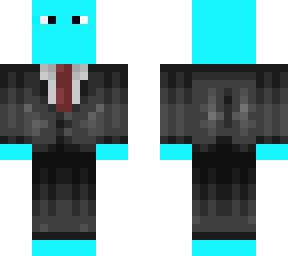 cyan with eyes in suit