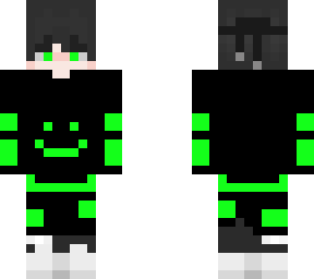mostly black but also green smiley