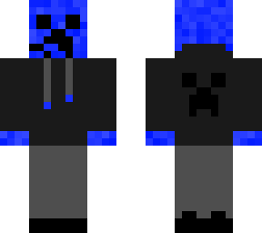 blue creeper with hoodie