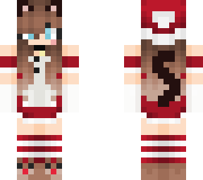 festive cat maid (brunette girl)