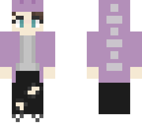 my short hair girl skin in a purple dino costume