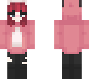 dark red hair girl cat hoodie